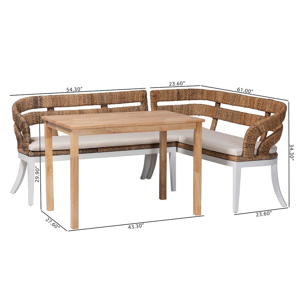 Ubud Seagrass Dining Nook Set. Picture 10