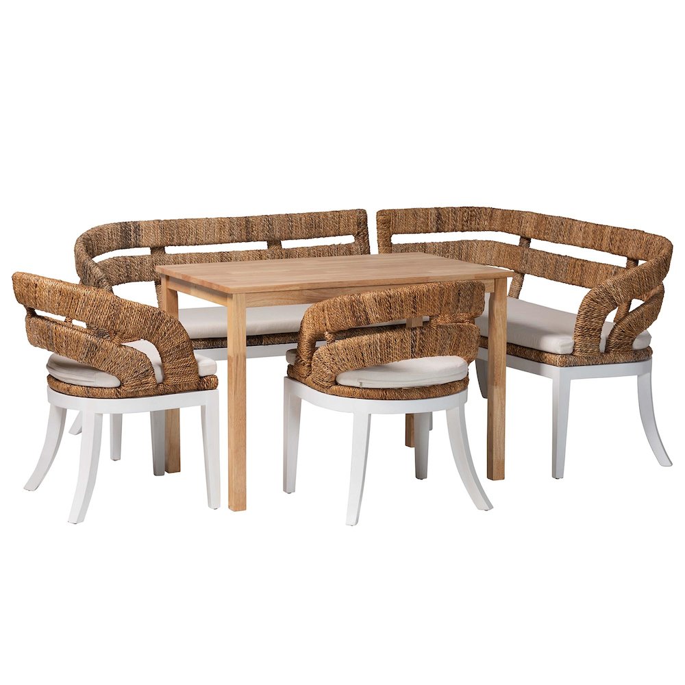 Ubud Seagrass Dining Nook Set. Picture 2