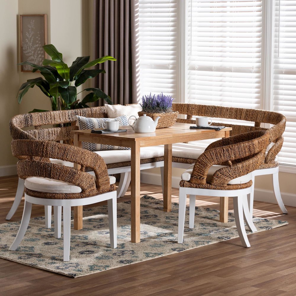 Ubud Seagrass Dining Nook Set. Picture 10