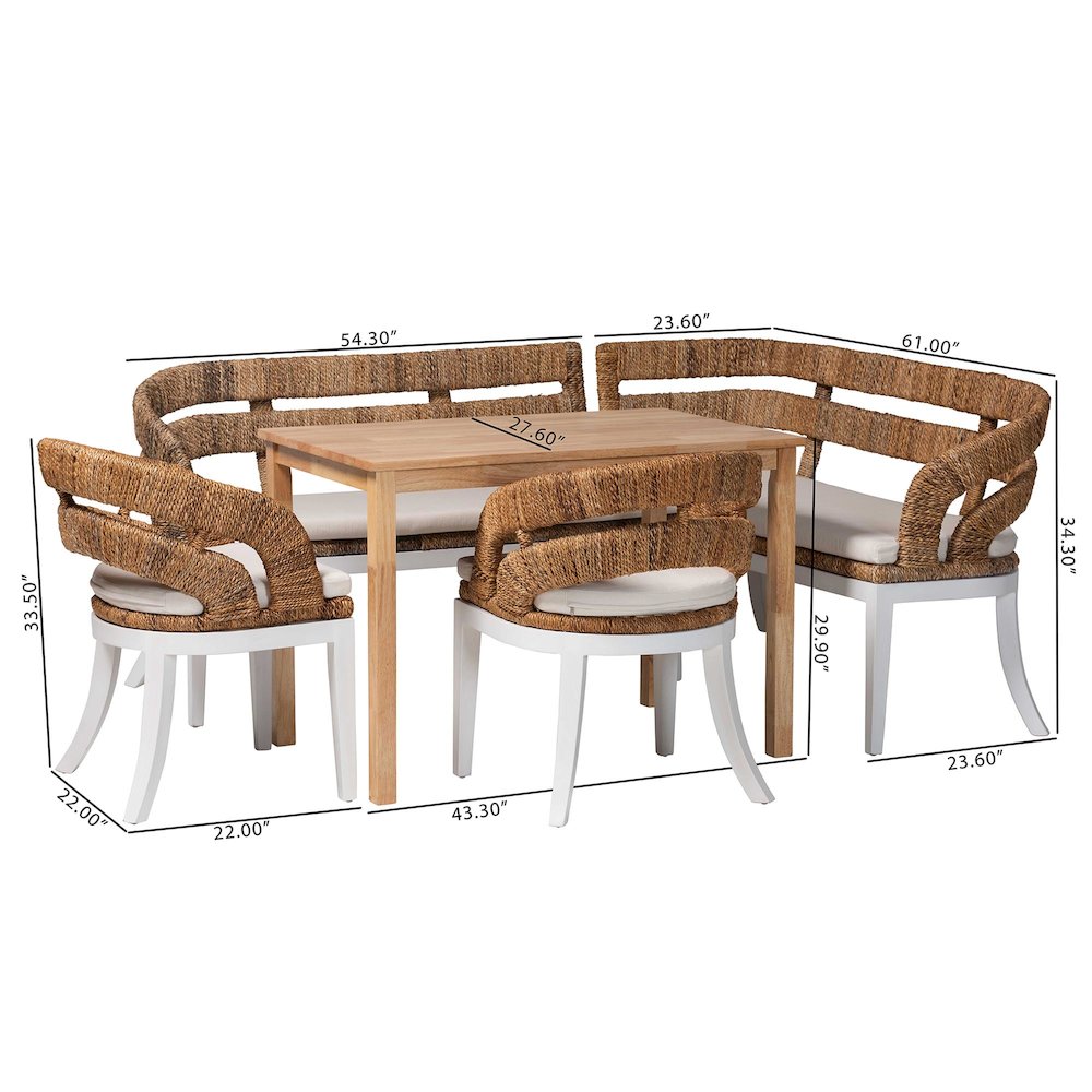 Ubud Seagrass Dining Nook Set. Picture 11