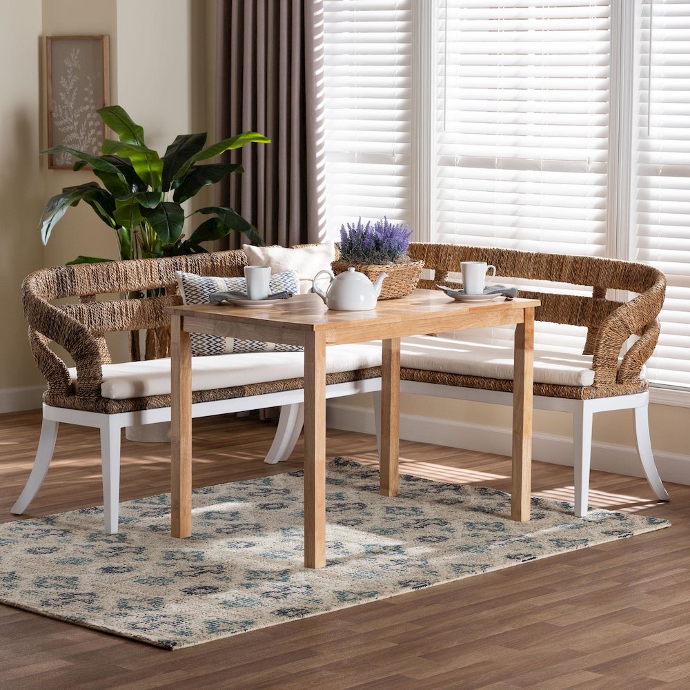 Ubud Seagrass Dining Nook Set. Picture 9