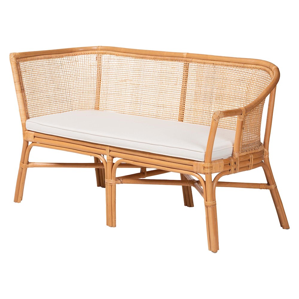 Aara 3-Piece Natural Rattan Dining Nook Set - L-Shaped Corner Bench. Picture 3