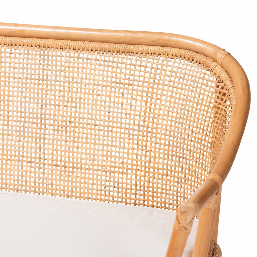 Adede 2-Piece Natural Rattan Corner Bench Set - Handwoven Wicker L-Shaped. Picture 4