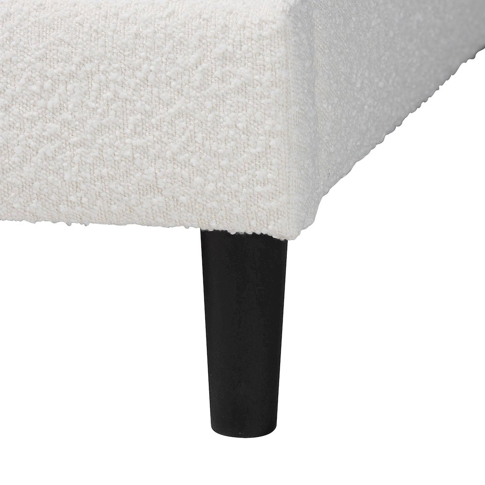 Dalton Boucle Upholstered Platform Bed - Soft Fabric Queen Size Bed Frame. Picture 5