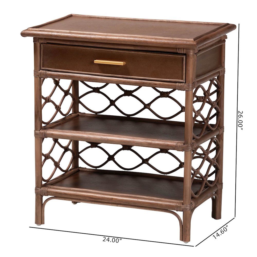 Akane Natural Rattan Nightstand. Picture 10