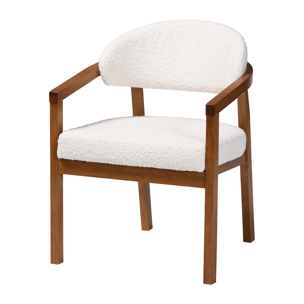 Biana Boucle Dining Chair - Modern Upholstered Accent Armchair. Picture 1