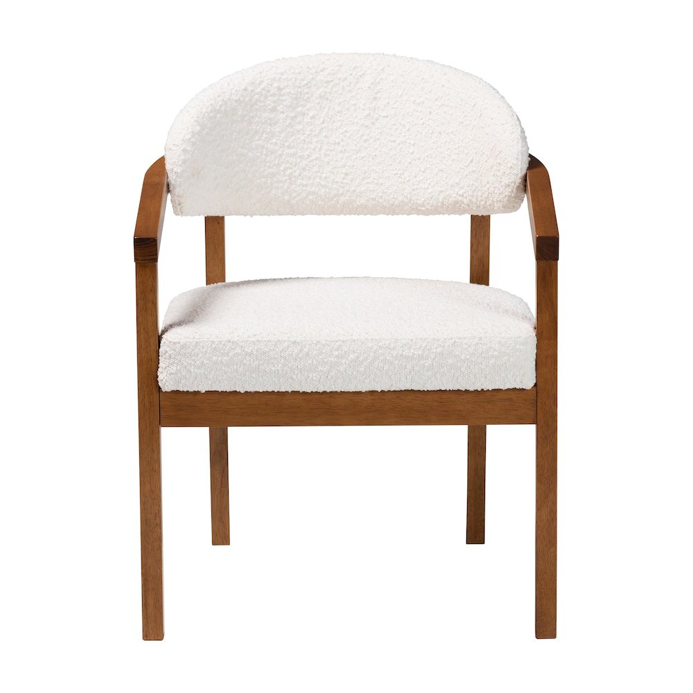 Biana Boucle Dining Chair - Modern Upholstered Accent Armchair. Picture 2