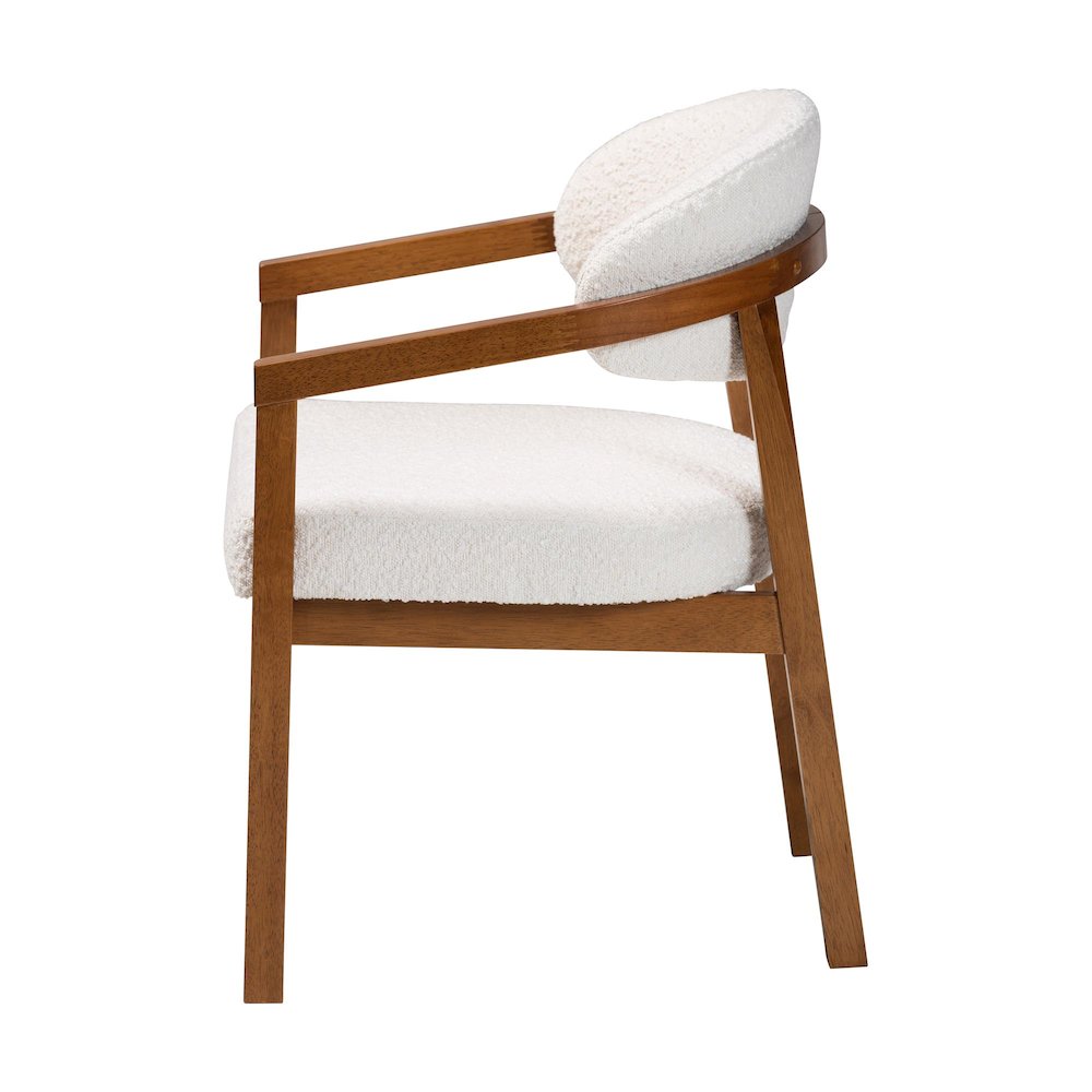 Biana Boucle Dining Chair - Modern Upholstered Accent Armchair. Picture 3