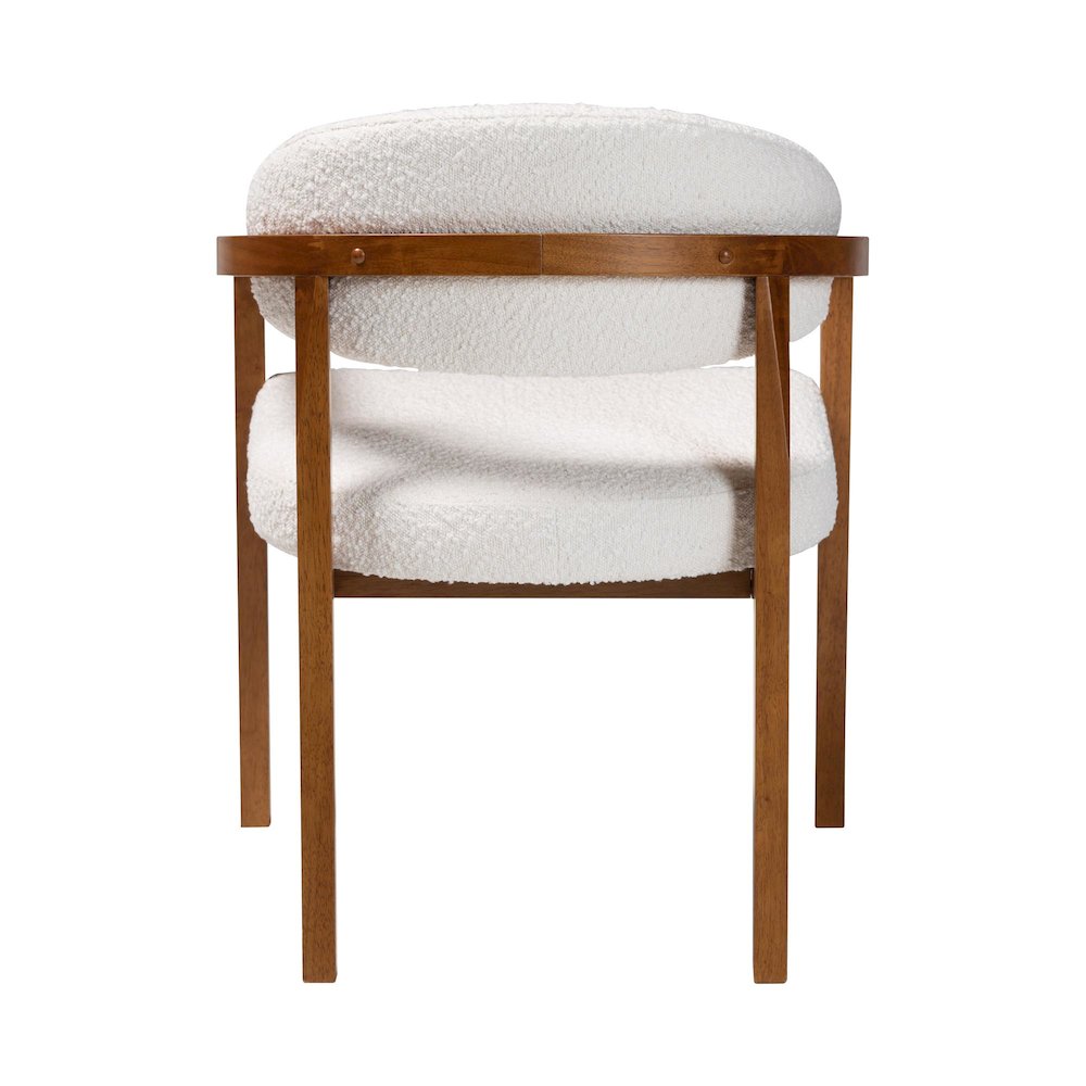 Biana Boucle Dining Chair - Modern Upholstered Accent Armchair. Picture 4