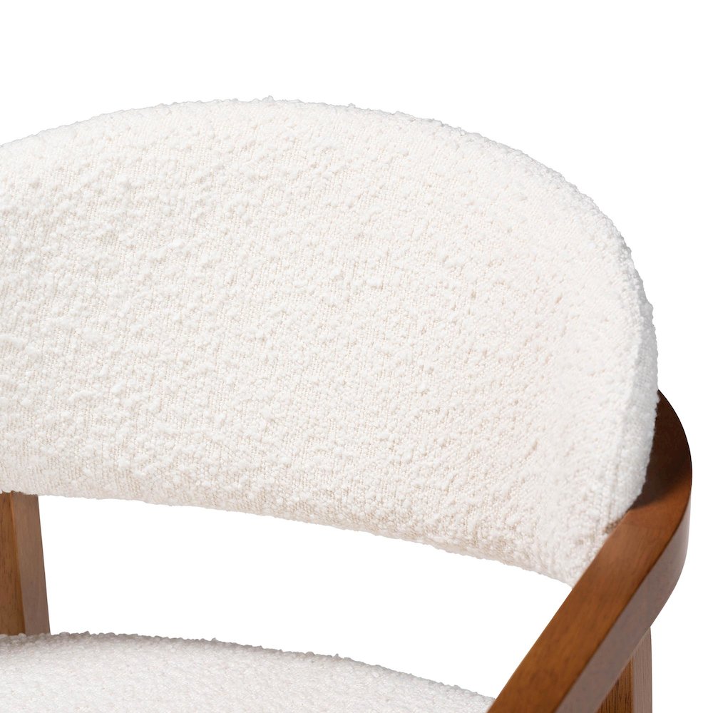 Biana Boucle Dining Chair - Modern Upholstered Accent Armchair. Picture 5