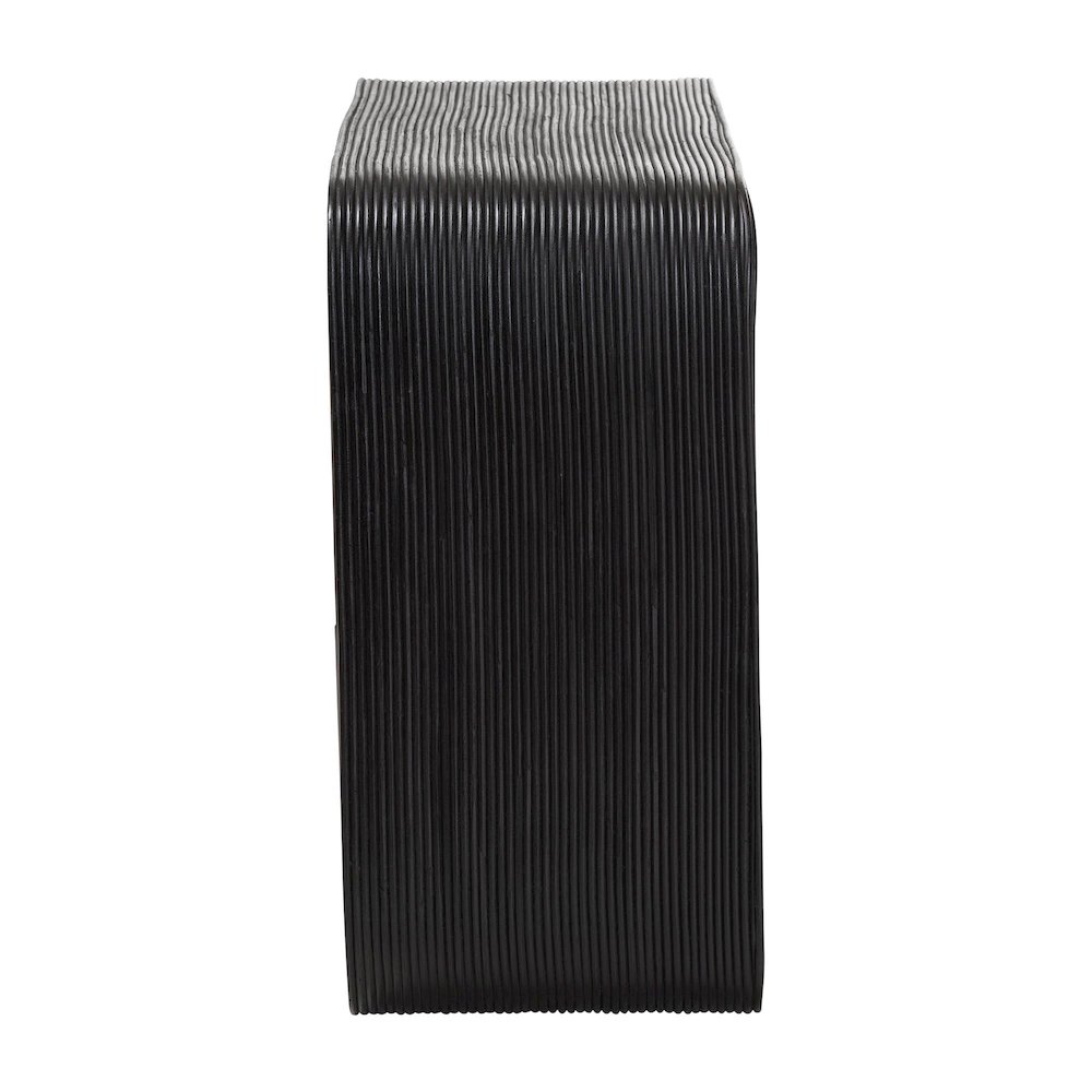 Abebi Black Rattan Console Table - Modern Accent Table. Picture 3