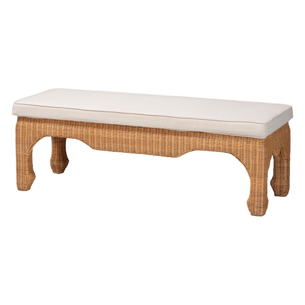Abena Ming Style Natural Rattan Bench. Picture 2