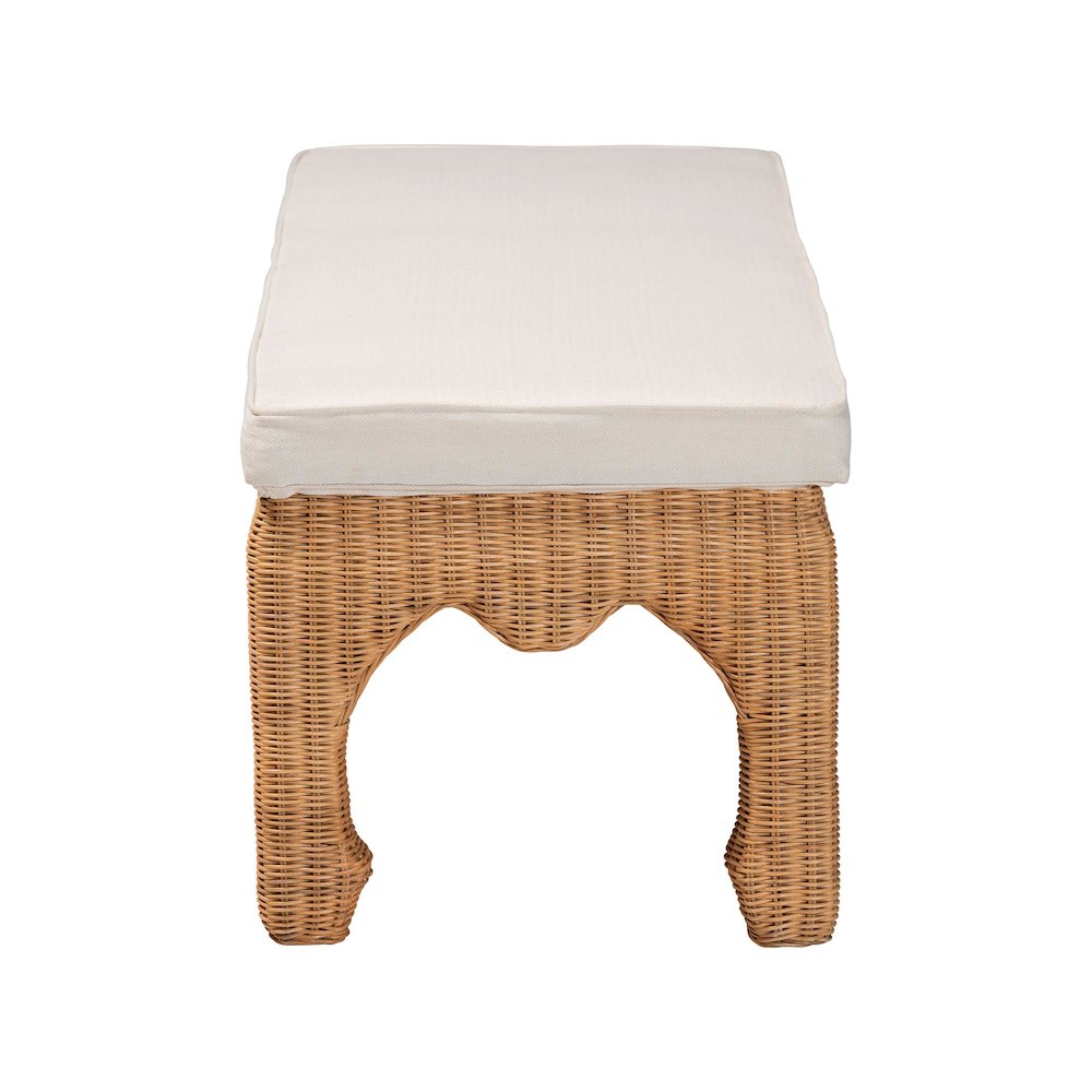 Abena Ming Style Natural Rattan Bench. Picture 3