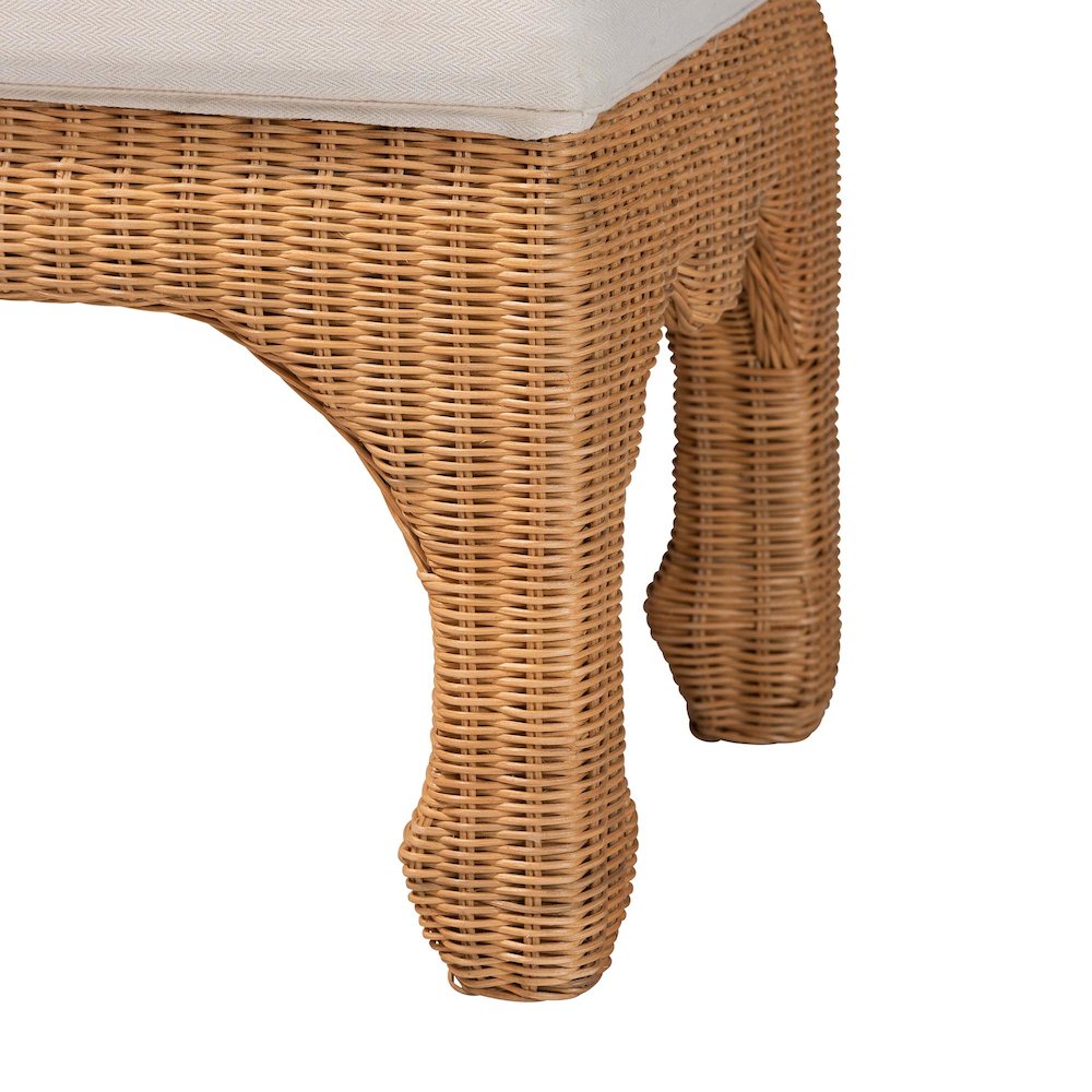 Abena Ming Style Natural Rattan Bench. Picture 4