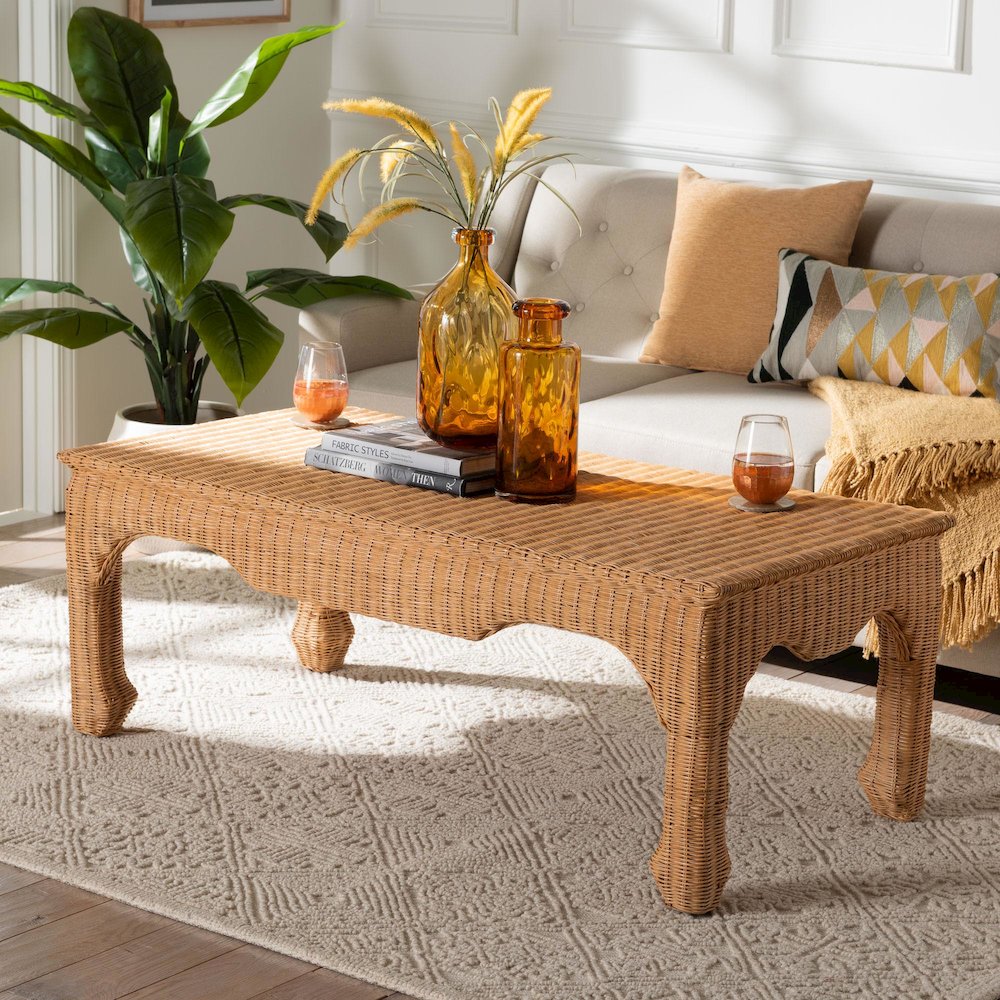 Abena Ming Style Natural Rattan Coffee Table. Picture 7