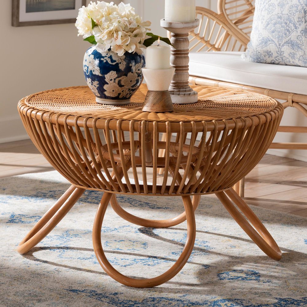 Abel Natural Rattan Coffee Table. Picture 7