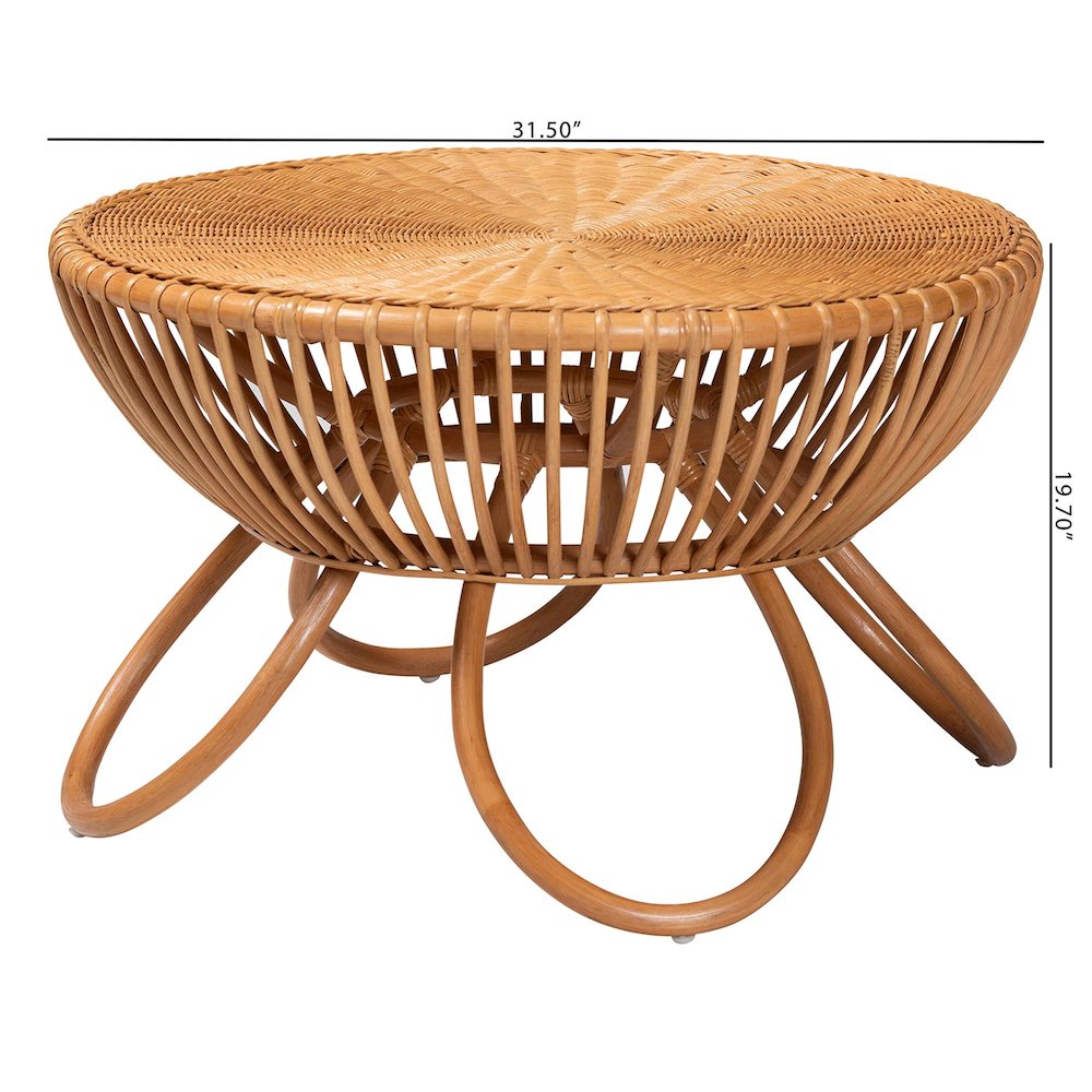 Abel Natural Rattan Coffee Table. Picture 2