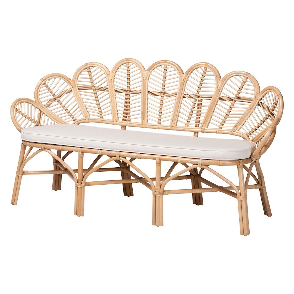 Eliava Natural Rattan Accent Bench. Picture 1
