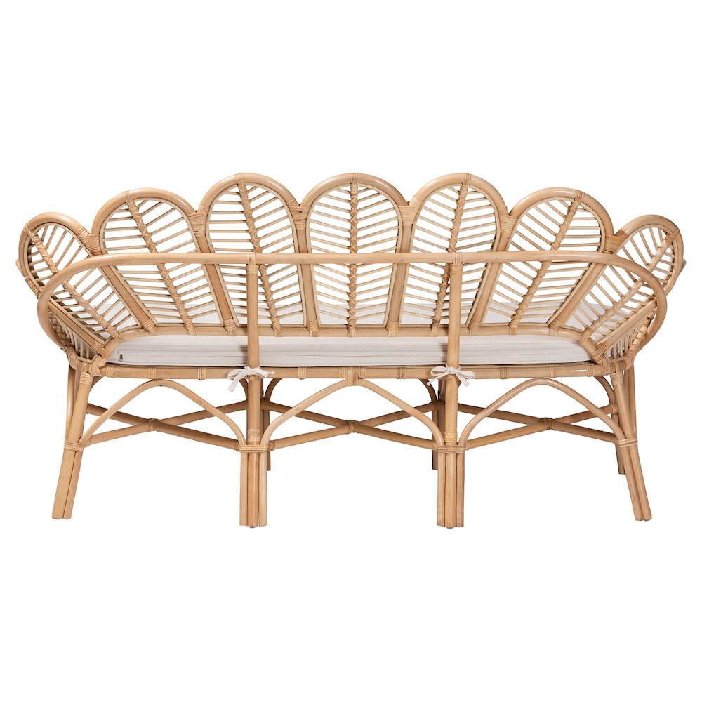 Eliava Natural Rattan Accent Bench. Picture 4