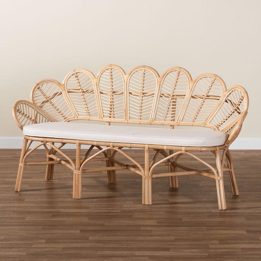 Eliava Natural Rattan Accent Bench. Picture 9