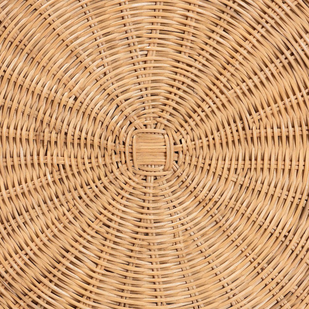 Avalon Scallop Natural Rattan Pedestal Side Table. Picture 5