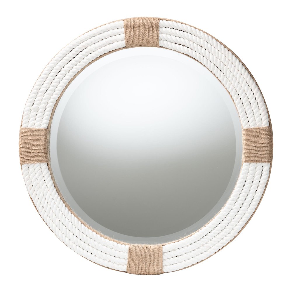 Makya Round  Woven Rope Mirror - Coastal Mirror. Picture 1