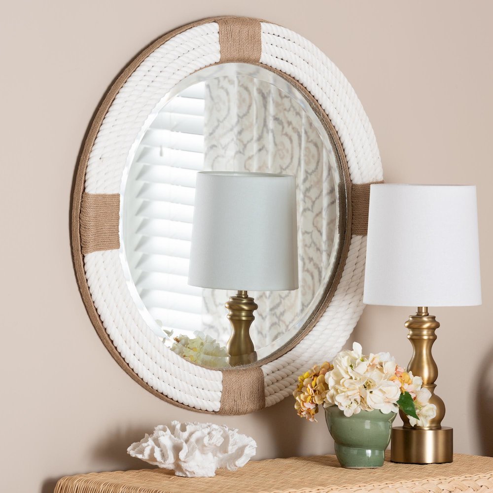 Makya Round  Woven Rope Mirror - Coastal Mirror. Picture 3