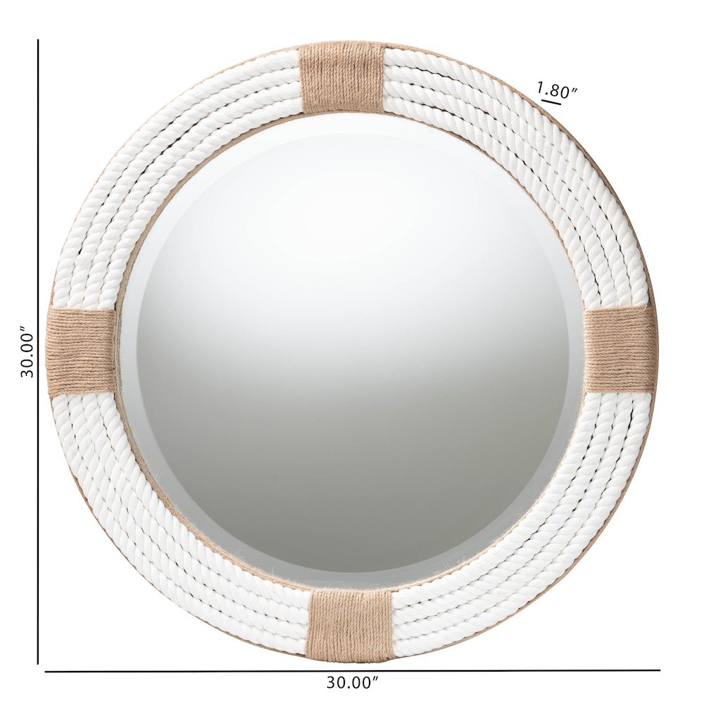 Makya Round  Woven Rope Mirror - Coastal Mirror. Picture 4
