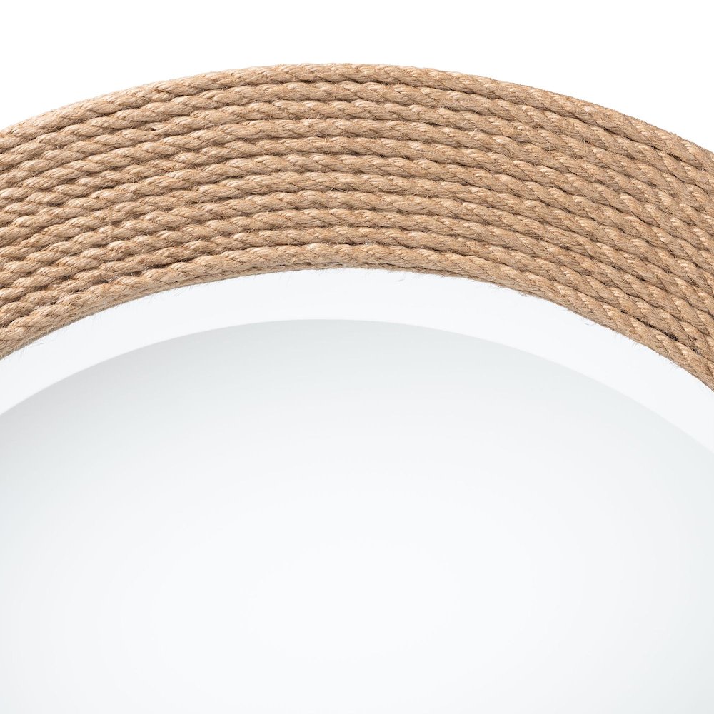 Nieva Round Woven Rope Mirror - Coastal Mirror. Picture 2