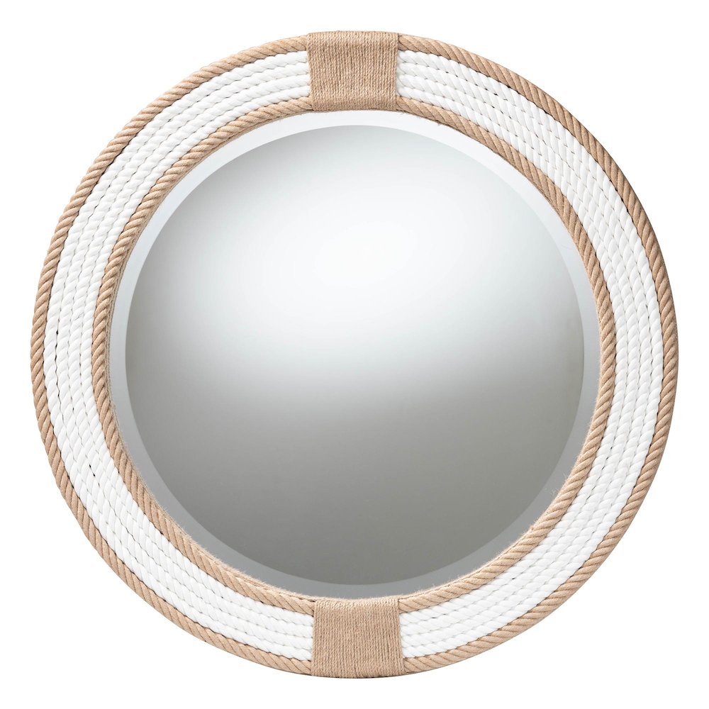 Adita Round Woven Rope Mirror - Coastal Mirror. Picture 1