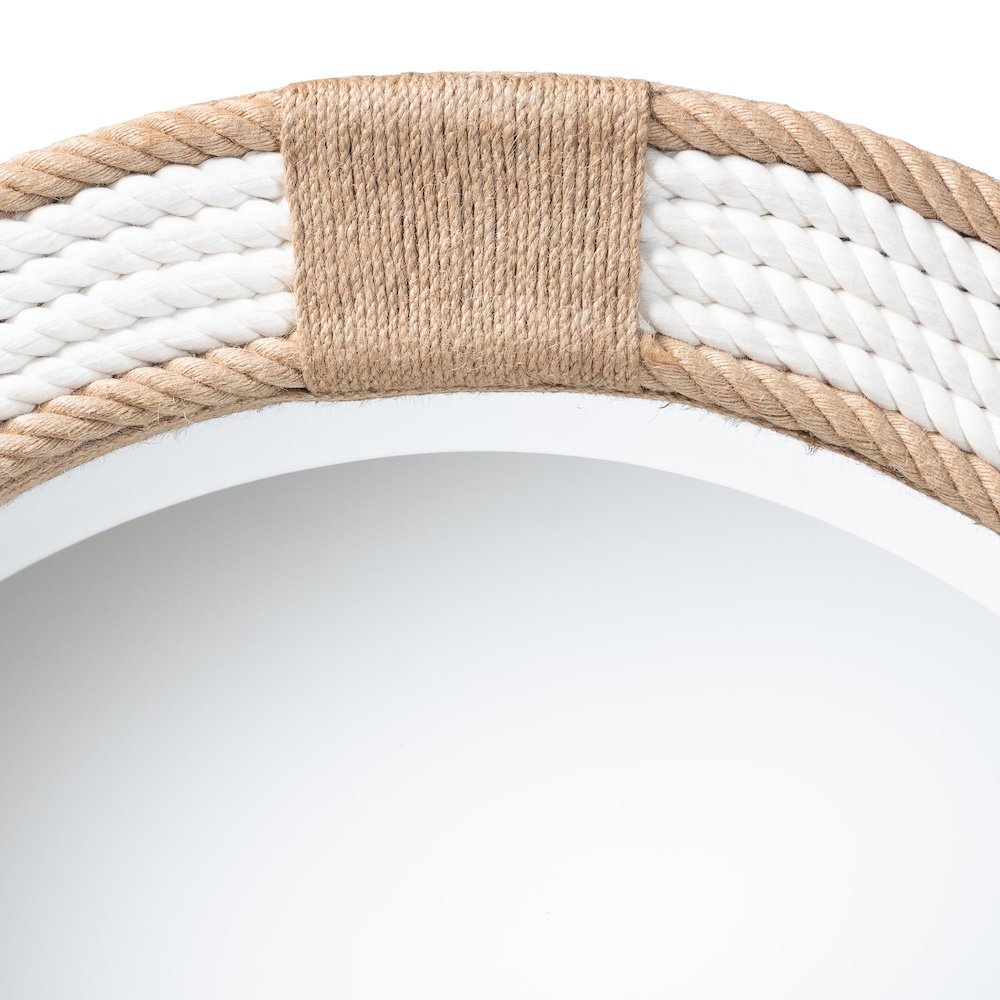 Adita Round Woven Rope Mirror - Coastal Mirror. Picture 2