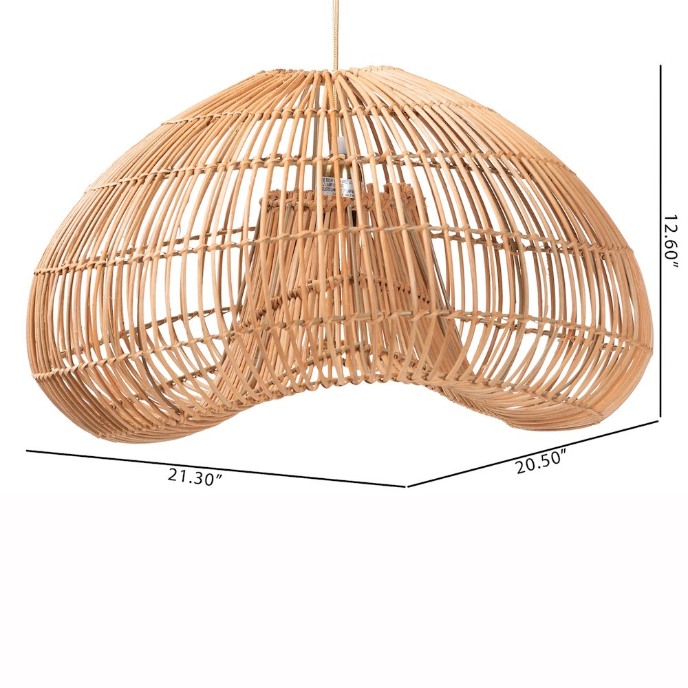 Hansa Natural Rattan Pendant Lampshade - Handcrafted. Picture 2