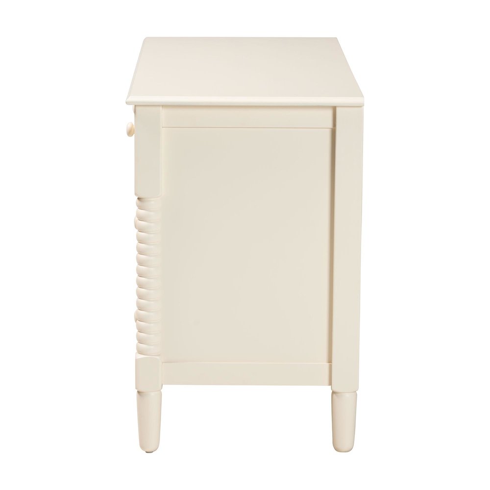 Braith Farmhouse Ivory Spindle Wood 7-Drawer Dresser. Picture 4
