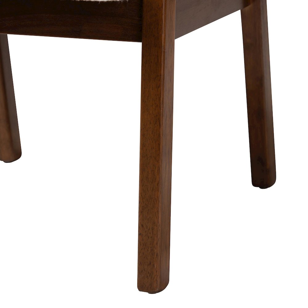 Miyagi Boucle Upholstered Dining Chair Set of 2- Mid-Century Modern Armchair. Picture 5