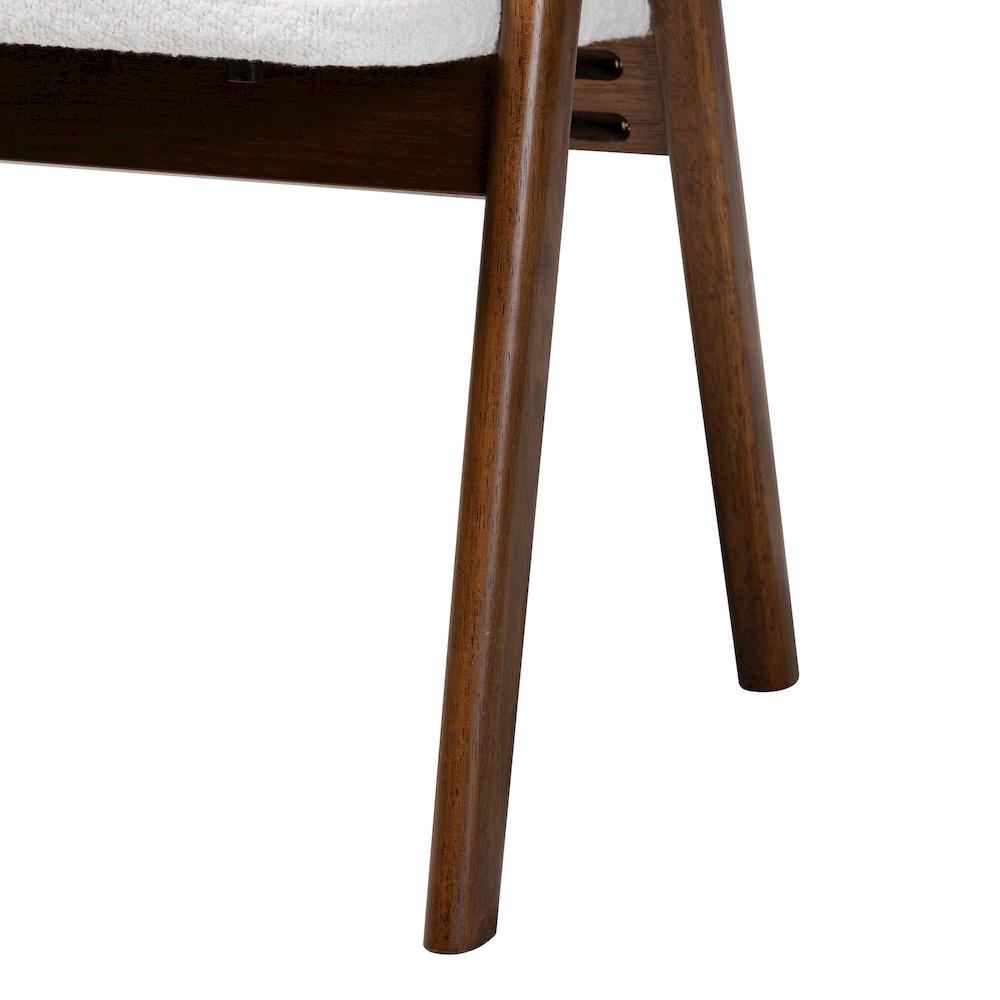 Virden Boucle Upholstered Dining Chair Set of 2- Mid-Century Modern Armchair. Picture 5