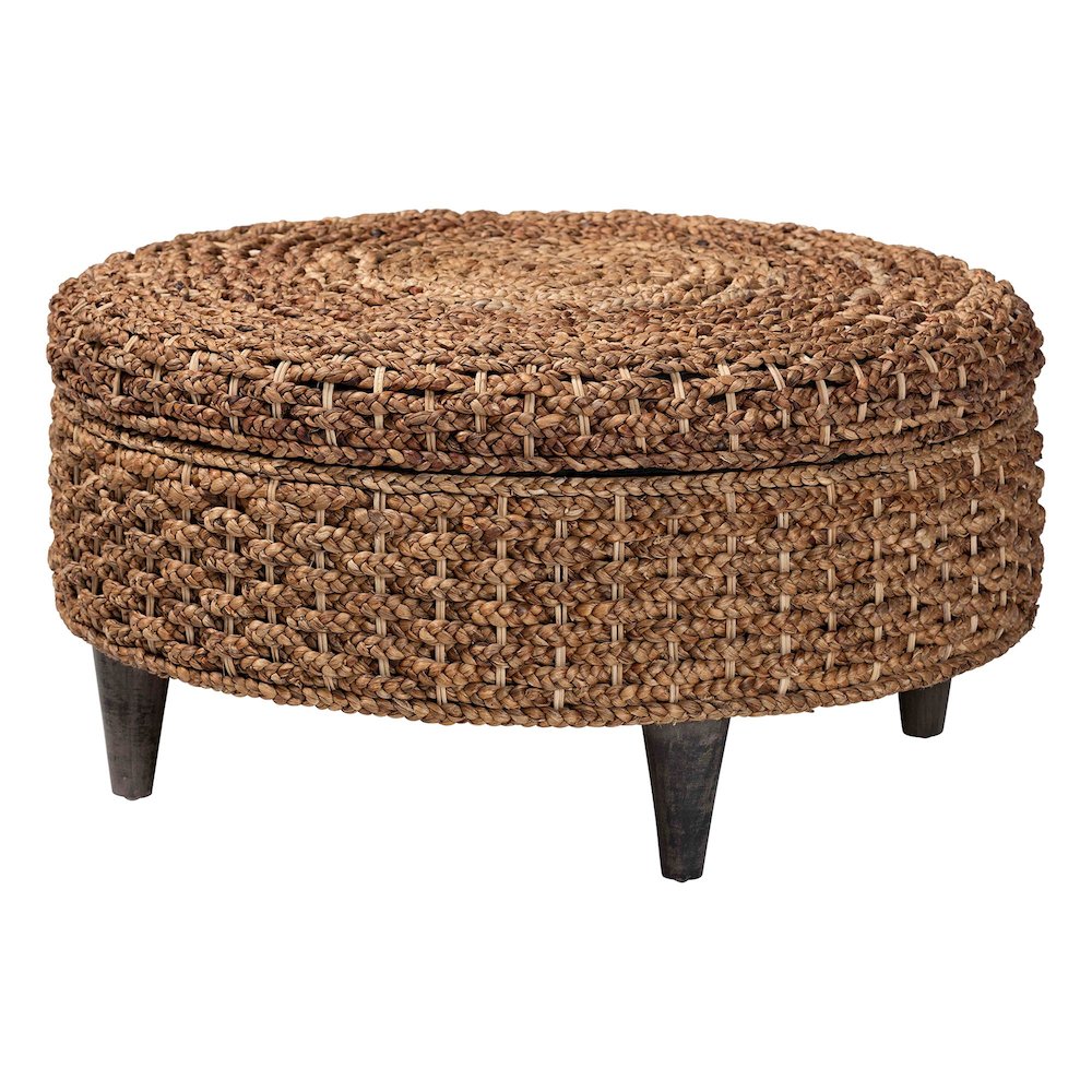 Bailey Handwoven Seagrass Storage Ottoman. Picture 1
