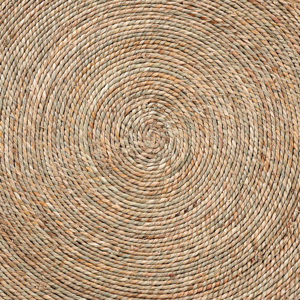 Fumito Handwoven Seagrass End Table - Round Boho Side Table. Picture 5