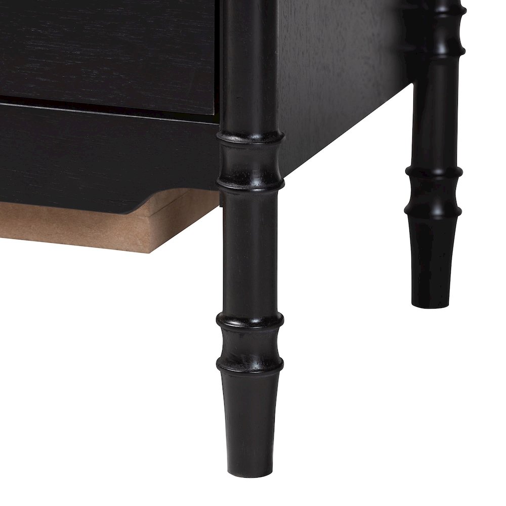 Black Wood Chest of Drawers with Gold Handles - 4-Drawer Dresser. Picture 6