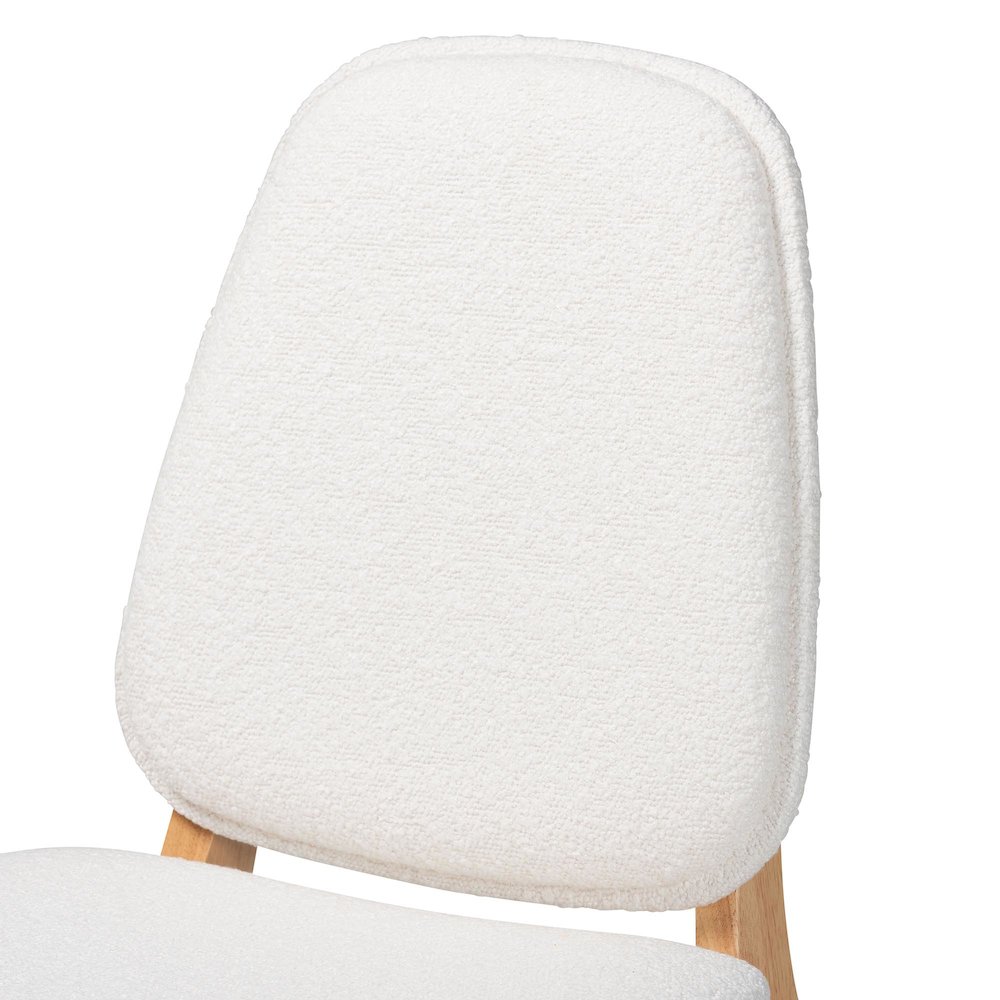 Hudson Boucle Upholstered Dining Chair Set of 2- Mid-Century Modern Side Chair. Picture 4