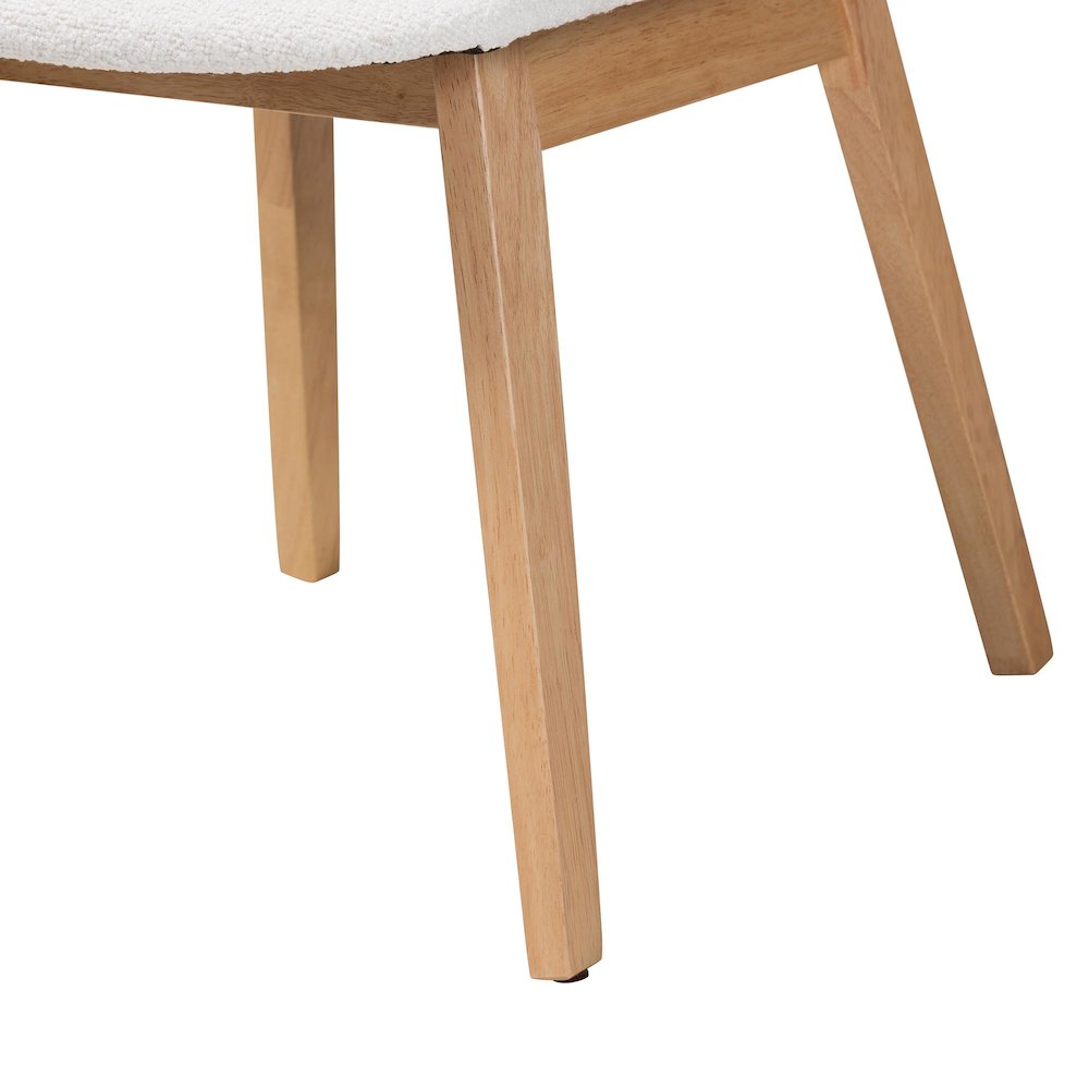Hudson Boucle Upholstered Dining Chair Set of 2- Mid-Century Modern Side Chair. Picture 5