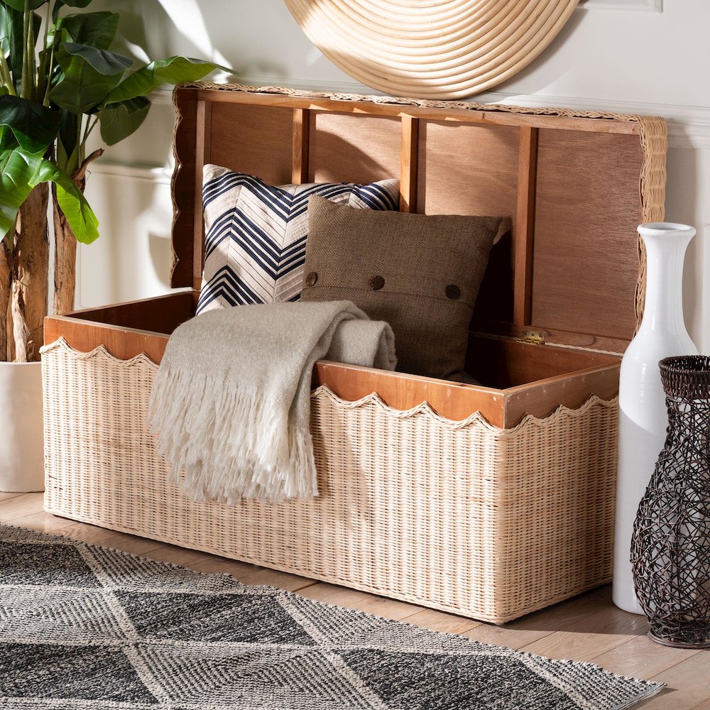 Damita Scallop Natural Rattan Chest. Picture 10