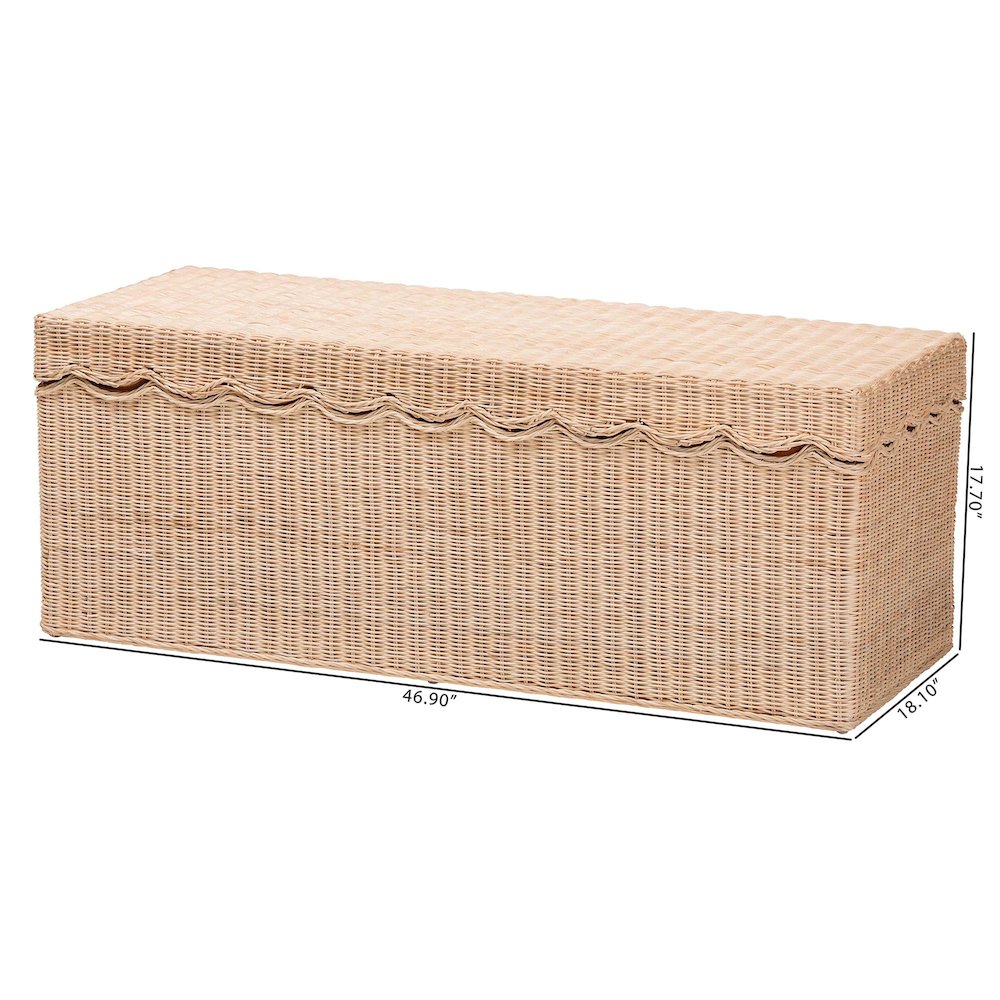 Damita Scallop Natural Rattan Chest. Picture 12
