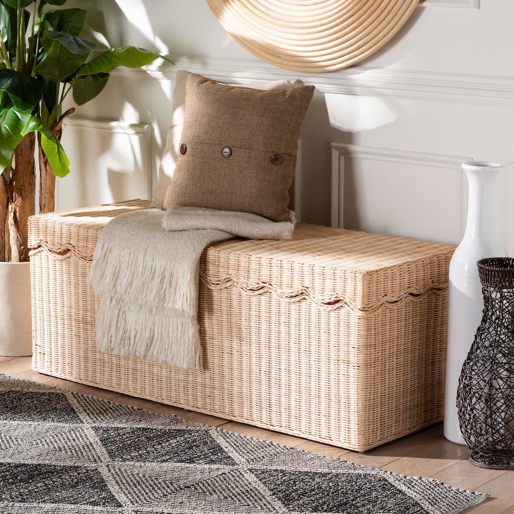 Damita Scallop Natural Rattan Chest. Picture 9