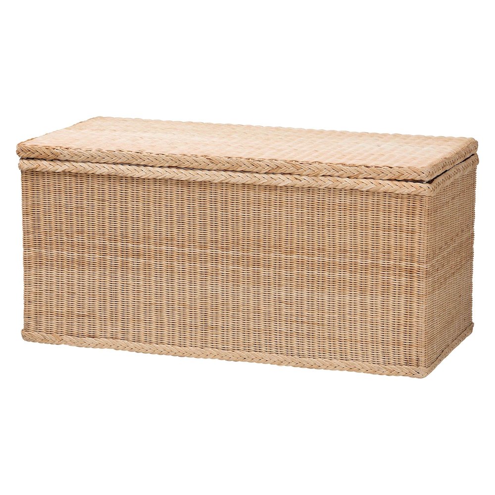 Caden Braided Natural Rattan Chest. Picture 1