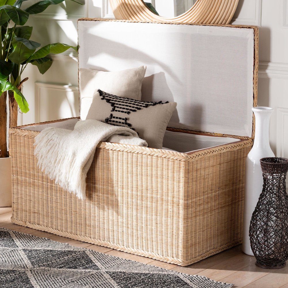 Caden Braided Natural Rattan Chest. Picture 9