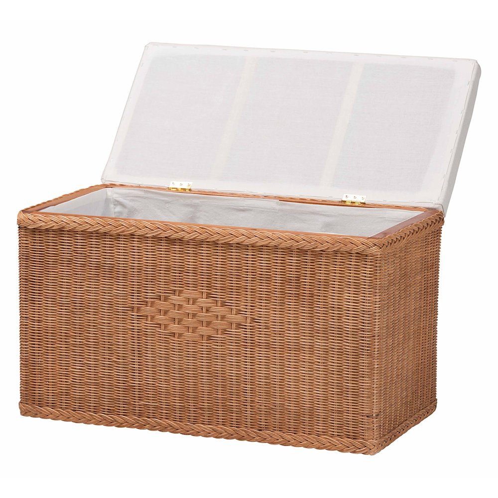 Eamon Braided Natural Rattan Storage Bench. Picture 2