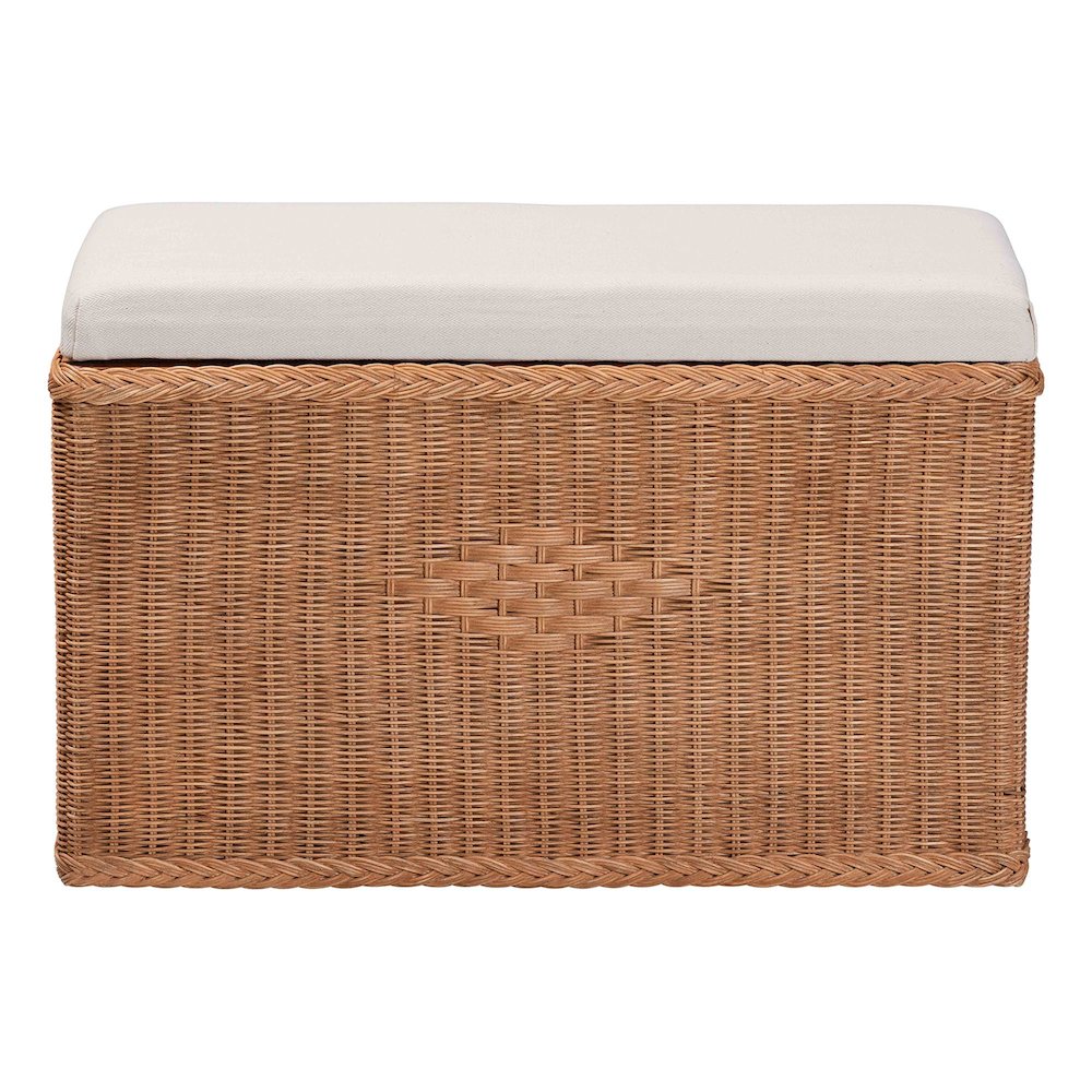 Eamon Braided Natural Rattan Storage Bench. Picture 3