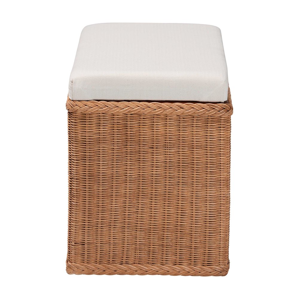 Eamon Braided Natural Rattan Storage Bench. Picture 4
