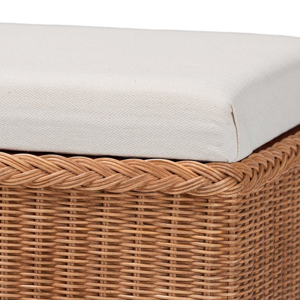 Eamon Braided Natural Rattan Storage Bench. Picture 5
