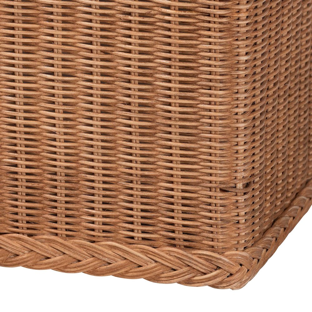 Eamon Braided Natural Rattan Storage Bench. Picture 6